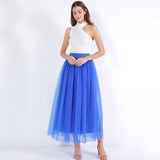 4 Layers 100cm Floor length Skirts for Women Elegant High Waist Pleated Tulle Skirt Bridesmaid Ball Gown Bridesmaid Clothing