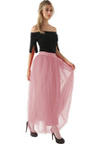 4 Layers 100cm Floor length Skirts for Women Elegant High Waist Pleated Tulle Skirt Bridesmaid Ball Gown Bridesmaid Clothing