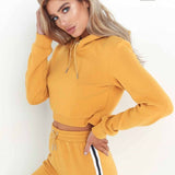 Z&P 2019 Tracksuit 2pcs Women Set Training Crop Top Sweatshirt+Side Stripe Pants 2 Pieces Sets Women Clothing Suits Female