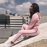 Z&P 2019 Tracksuit 2pcs Women Set Training Crop Top Sweatshirt+Side Stripe Pants 2 Pieces Sets Women Clothing Suits Female