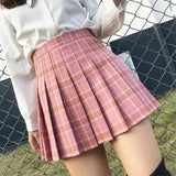 Women Skirt Preppy Style High Waist Chic Stitching Skirts Summer Student Pleated Skirt Women Cute Sweet Girls Dance Skirt