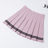 Women Skirt Preppy Style High Waist Chic Stitching Skirts Summer Student Pleated Skirt Women Cute Sweet Girls Dance Skirt