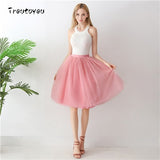 5 Layers 65cm Black Pleated skirt Sexy Midi Tulle skirt High Waist Full Lining Adult Tutu Korean Style Women