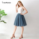 5 Layers 65cm Black Pleated skirt Sexy Midi Tulle skirt High Waist Full Lining Adult Tutu Korean Style Women