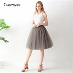 5 Layers 65cm Black Pleated skirt Sexy Midi Tulle skirt High Waist Full Lining Adult Tutu Korean Style Women