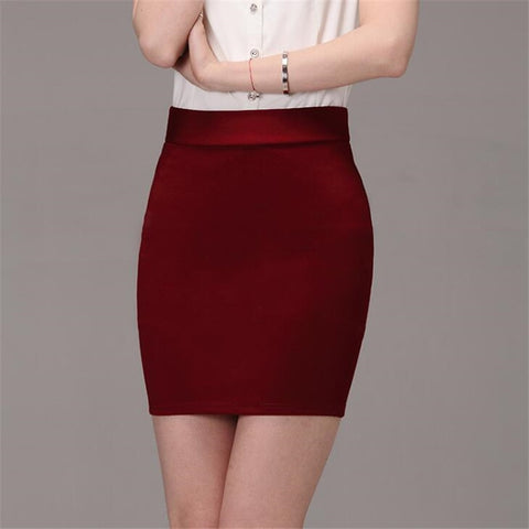 CUHAKCI Summer Short Skirts Mini Skirt Women Sexy Skirt Casual Elegant Work Office Lady Black Rose Candy Color New Solid A-line