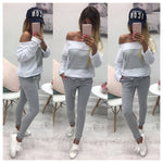 2pcs Sets Casual Hooded Tops Sweatshirt+Solid Long Pants Suits Women Sets Female Tracksuits Women Clothing Bigsweety