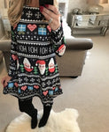 S-5XL Plus Size Tunic Autumn Women Dresses Casual Cartoon Print Christmas Dress Casual Loose Long Sleeve Party Dress Vestidos