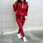 2pcs Women Hoodies Casual Tracksuit Suits Sweatshirt+Sweatpants Set Warm Clothes Sports Jogging Sweatsuit Female