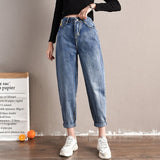 Spring Autumn jeans 2019 new Korean fashion casual tide high waist jeans plus size femme jeans women jeans loose harem pants