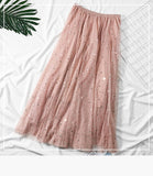 Layers Tiered Tulle Skirt Women Summer Holiday High Waist Long Maxi Skirt Female Pink White School Skirt Sun Ladies