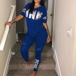 Casual 2 Piece Sets Sexy Womens Sweatsuit Set Letter Print Plus Size 3xl Tops And Skinny Pants Sweat Suits Two Piece Tracksuits