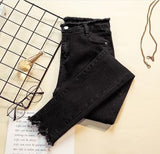 Skinny stretch jeans for women, black denim pants, 2019 spring and autumn small feet pencil pants