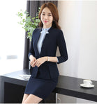 IZICFLY autumn spring women suits with trouser office uniform style business ladies pants suits work wear blazer set plus size