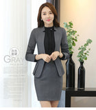 IZICFLY autumn spring women suits with trouser office uniform style business ladies pants suits work wear blazer set plus size