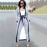 Women Fashion Houndstooth Print Two 2 Piece Set Long Pants + Long Sleeve Coat 2019 Autumn Sexy Club Bodycon Tracksuits Suits