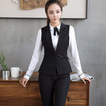 Elegant Pant Suits Women Fashion 2 Pieces Waistcoat and Pants Set Autumn Winter 2019 Casual Vest Trousers Suit Female Plus Size