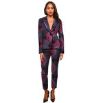 Ankara suits fashion African print women blazers with trousers set clothing ladies pant suits custom dashiki suits for ladies