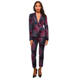 Ankara suits fashion African print women blazers with trousers set clothing ladies pant suits custom dashiki suits for ladies