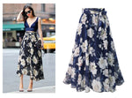 ZOGAA Women Floral Print Chiffon Skirt Ladies Women High Waist Floral Evening Party Long Maxi Skirt Beach Skirt Moda Mujer 2018