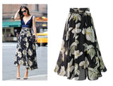 ZOGAA Women Floral Print Chiffon Skirt Ladies Women High Waist Floral Evening Party Long Maxi Skirt Beach Skirt Moda Mujer 2018