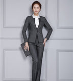 New Autumn Winter Professional Pantsuits With Jackets And Pants Office ladies Business Women Pant Suits Female Trousers Sets