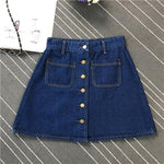 Denim Skirt Spring Summer Women Short A-line Buttom Skirts High Waist Slim Pocket Clothes For Female Causal Summer Women Skirt