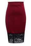 Sexy Lace Transparent Skirt Women Formal Stretch High Waist Short Lace Skirt Pencil Skirt Red Black Skirt